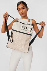 Tous Mochila plana beige Kaos Mini Evolution Nylon Beige