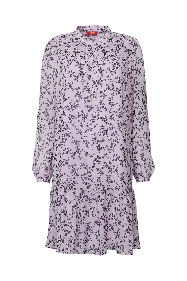 Cortefiel Sustainable short floral print dress Lilac