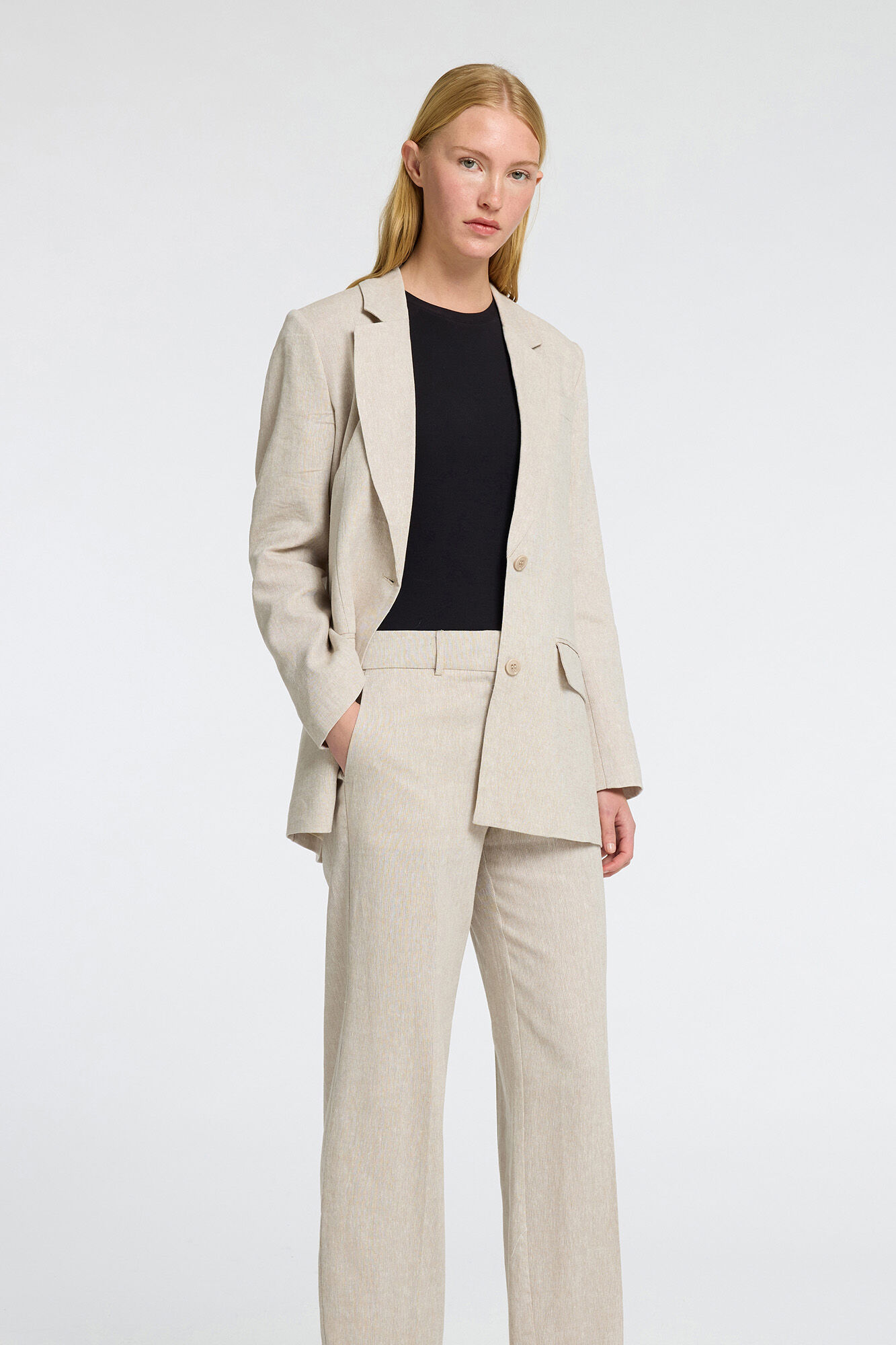 Selected Blazer de linho com ajuste relaxado