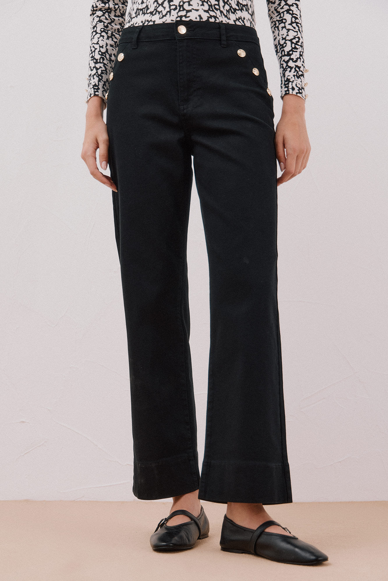 Cortefiel Palazzo pants with buttons 