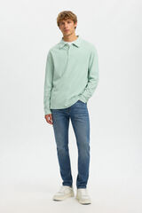 Selected Polo manga comprida relax Verde