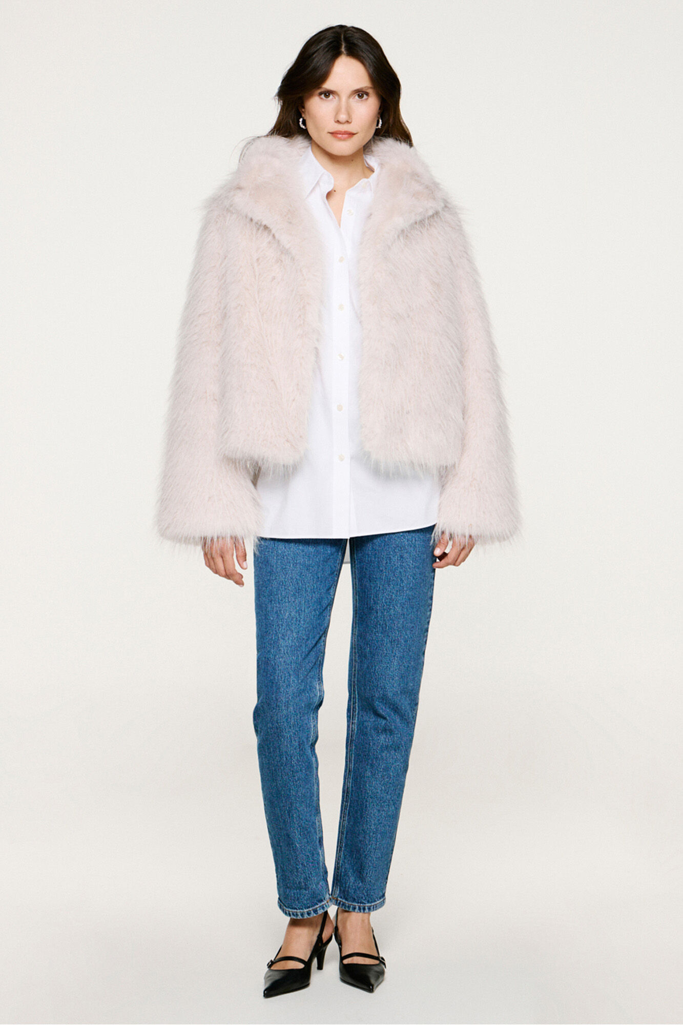 Selected Blus&atilde;o com efeito de pele 