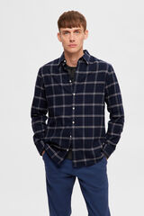 Cortefiel Slim-fit flannel shirt Blue