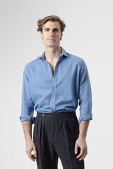 PuroEGO Camisa em linho porcelana Azul