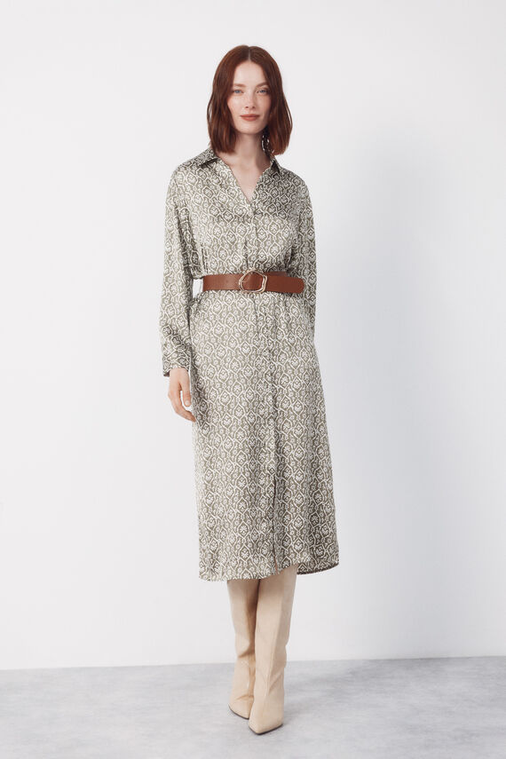 Vestido satinado camisero