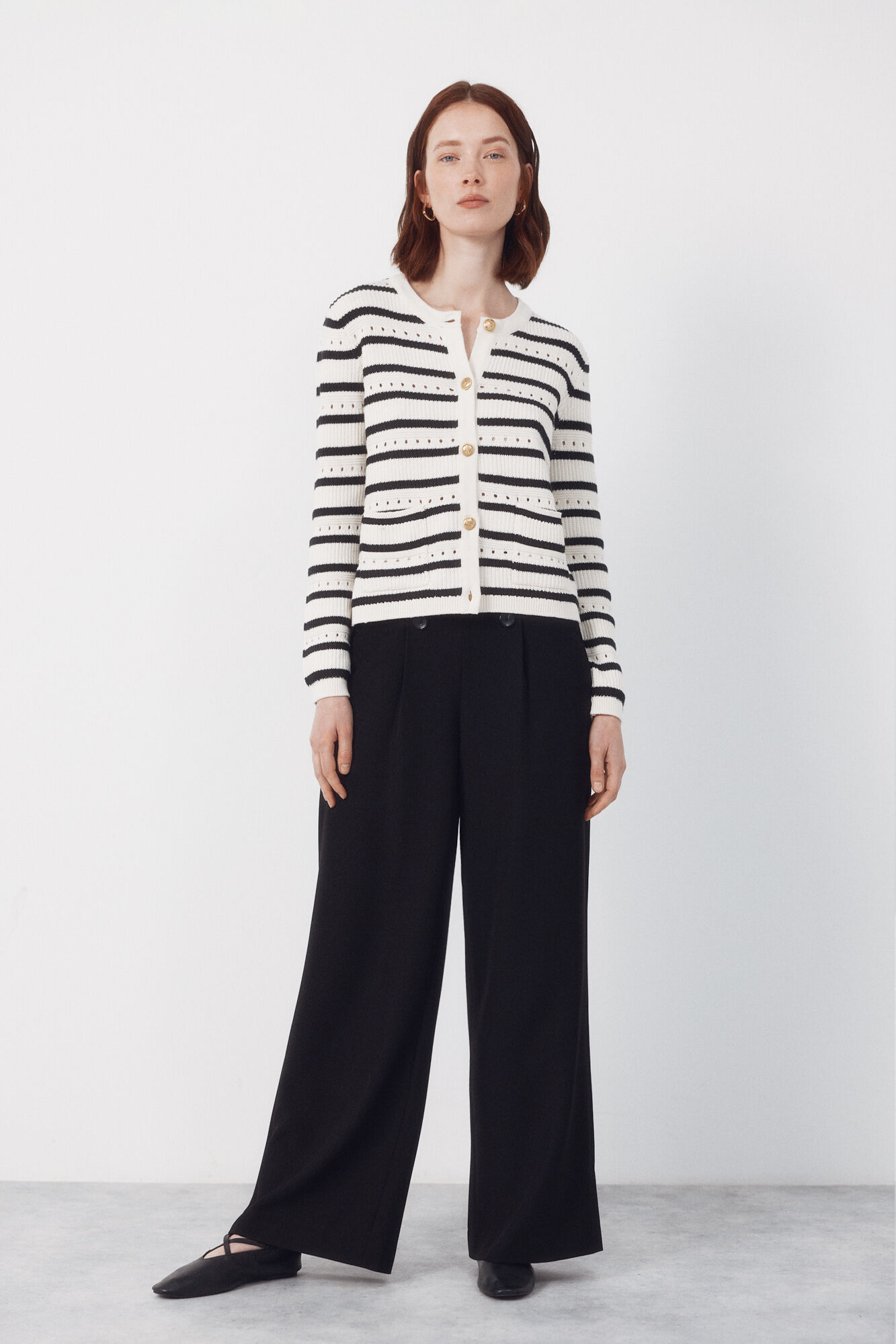 Cortefiel Short buttoned jacket Ivory