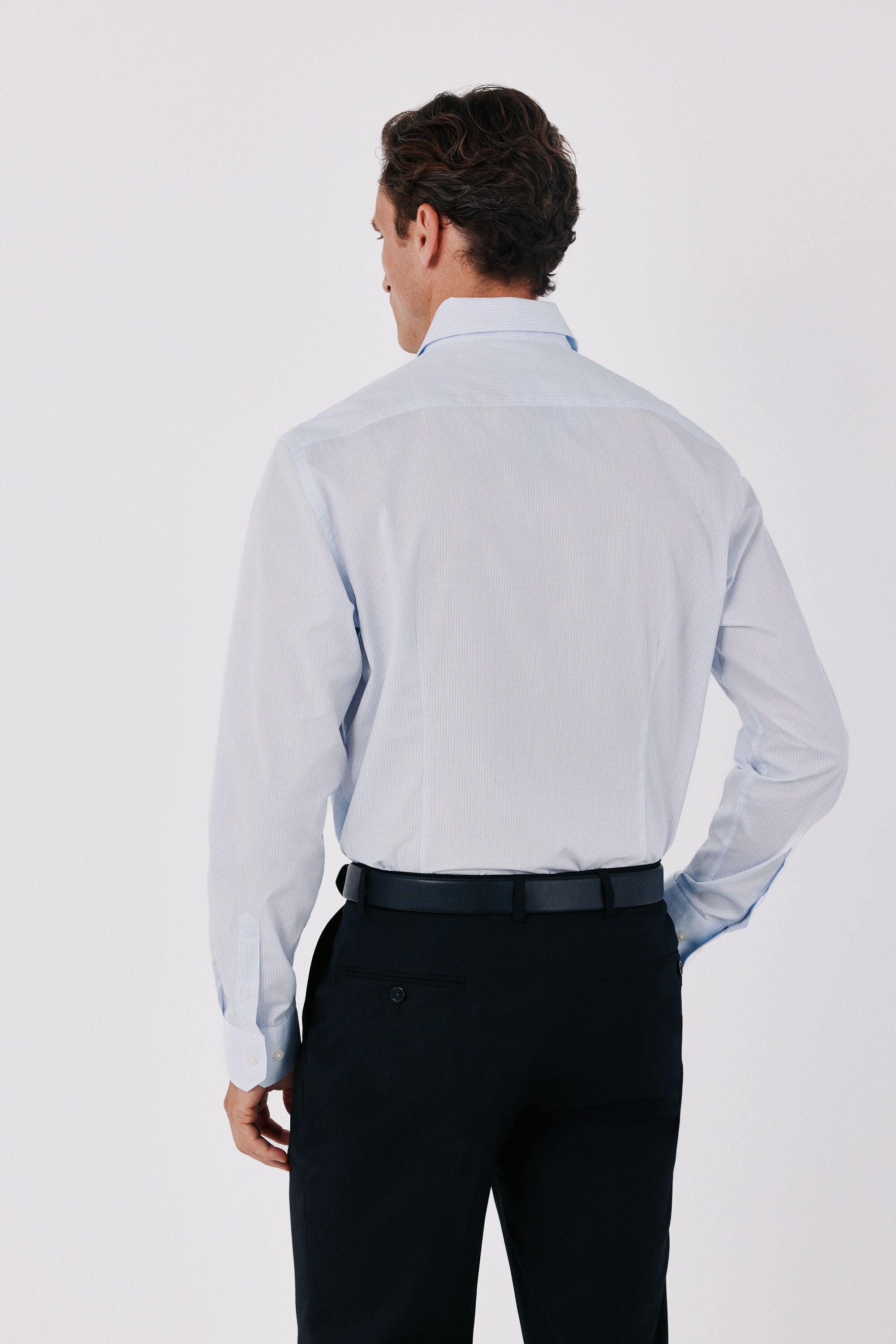 Cortefiel Checked slim fit easy iron dress shirt Blue