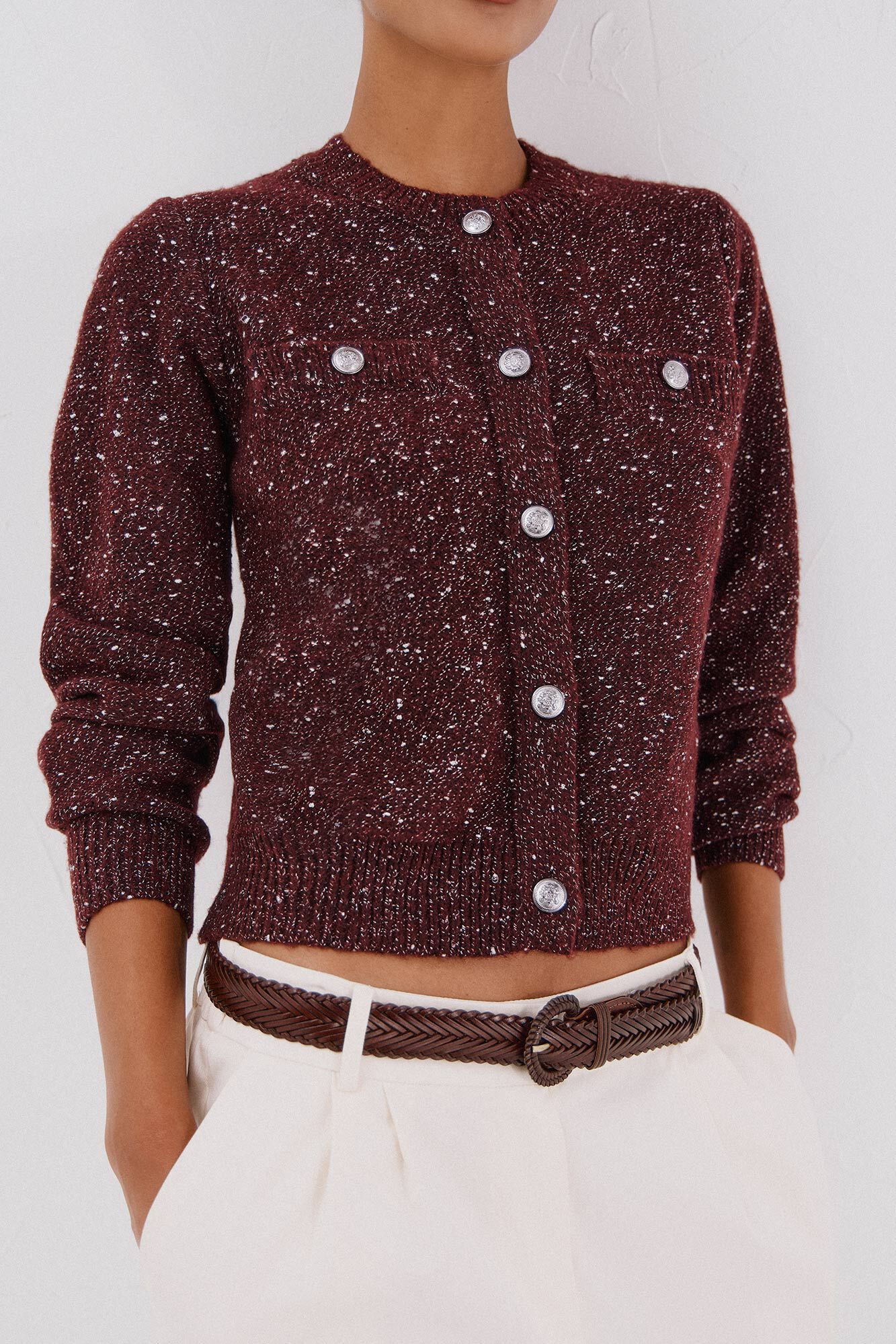 Cortefiel Jaqueta de lurex com bot&otilde;es Granada
