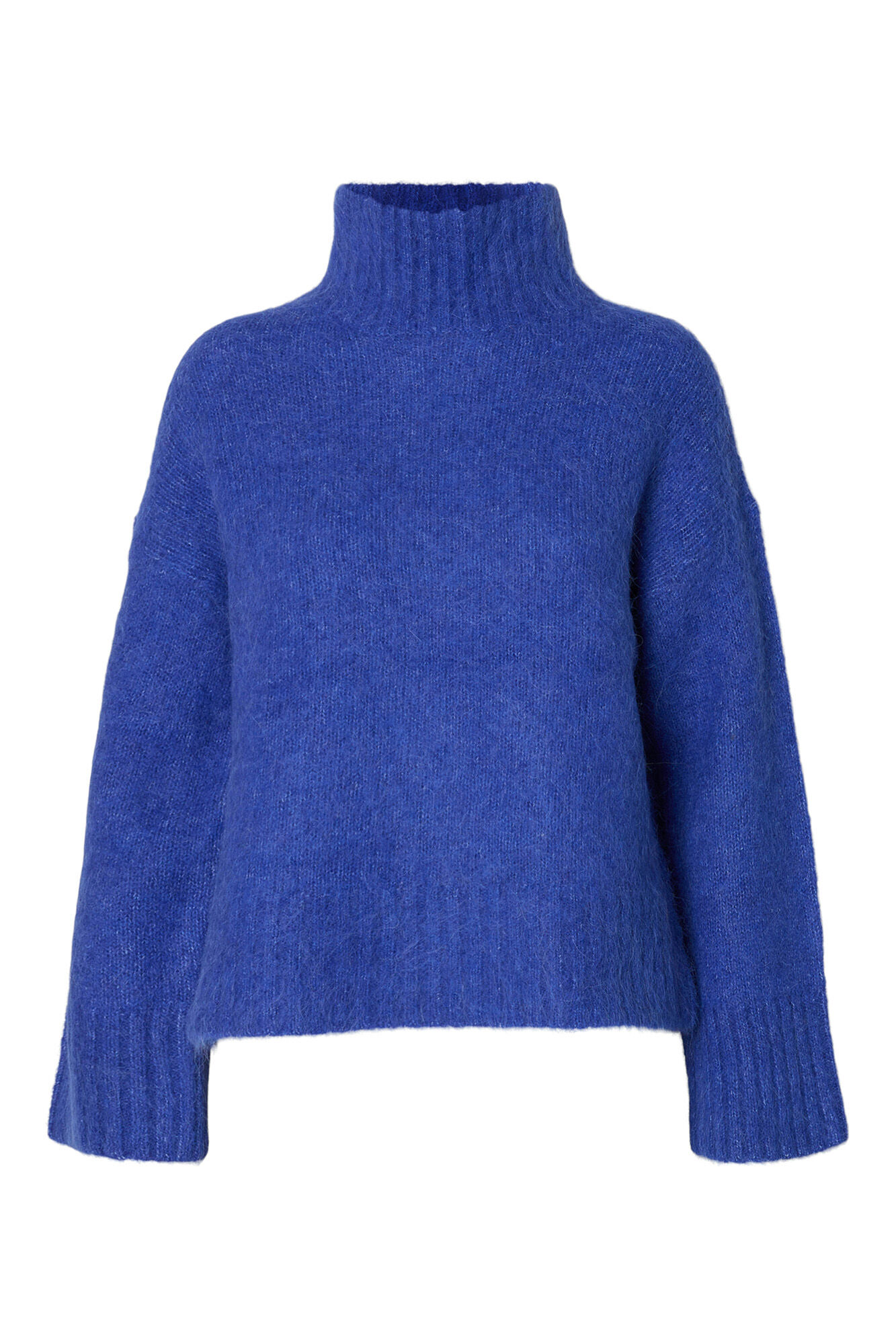 Selected Alpaca high neck jumper Blue