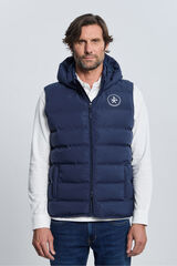 Valecuatro Colete acolchoado com capuz azul marinho Azul