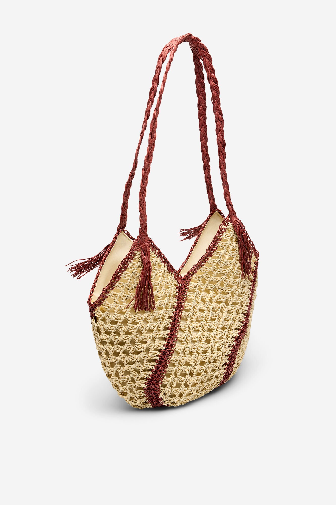 Cortefiel Braided raffia basket bag