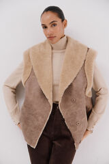 Cortefiel Double-faced gilet Nude