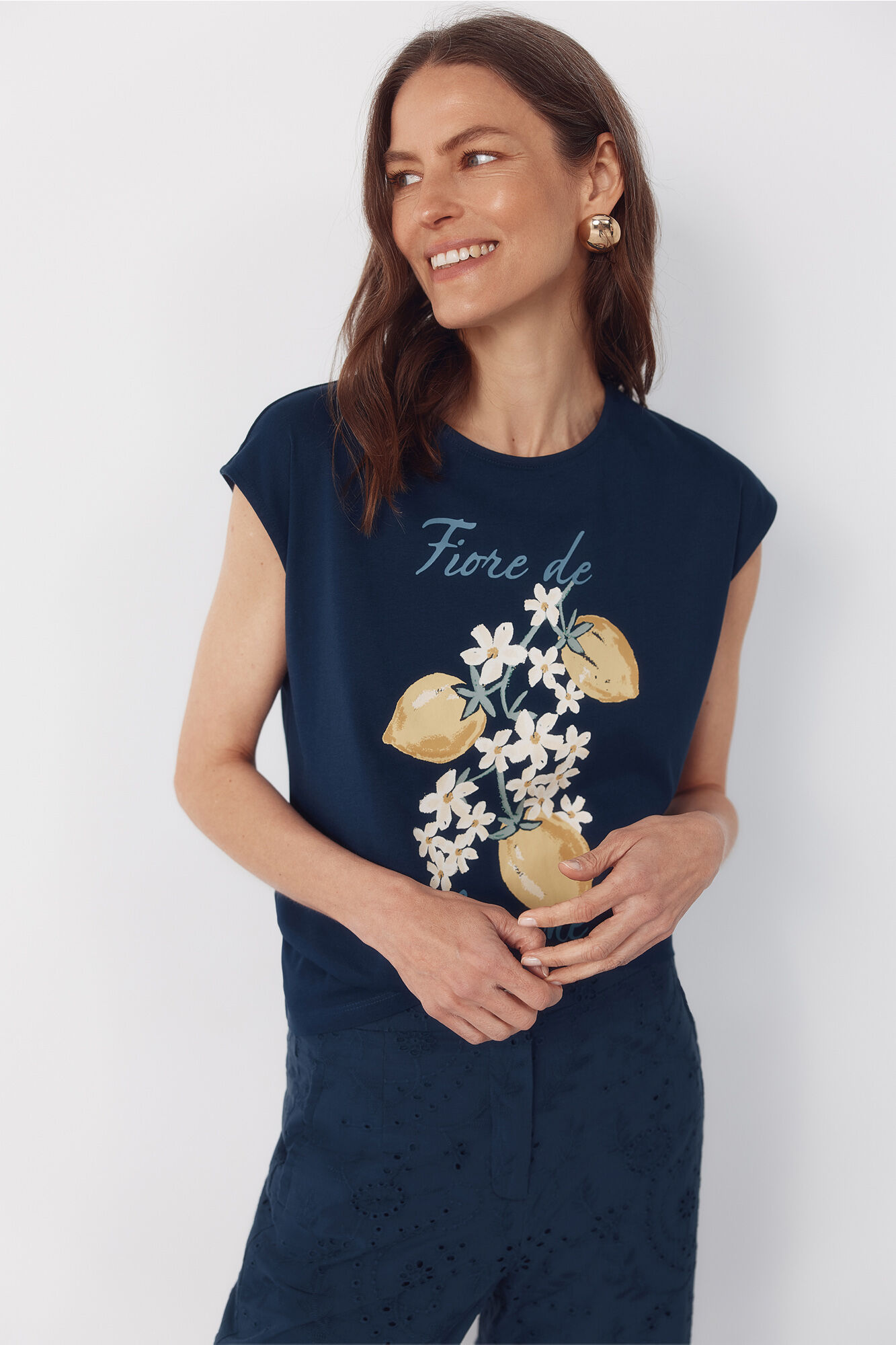 Cortefiel Camiseta estampada Azul marino