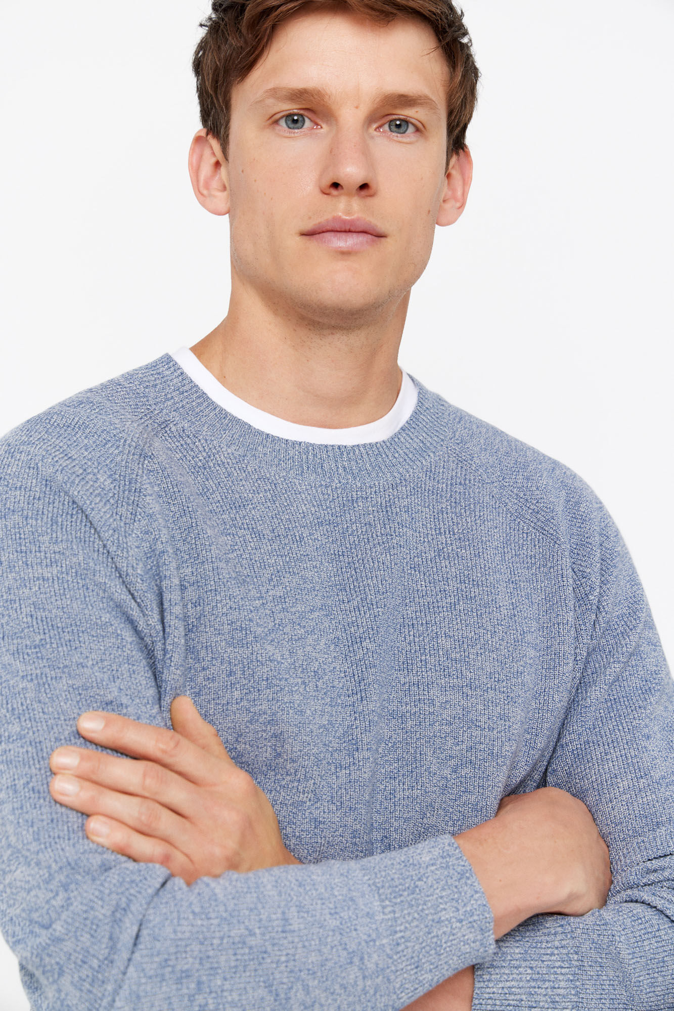 Cortefiel Crew neck cord jumper Blue