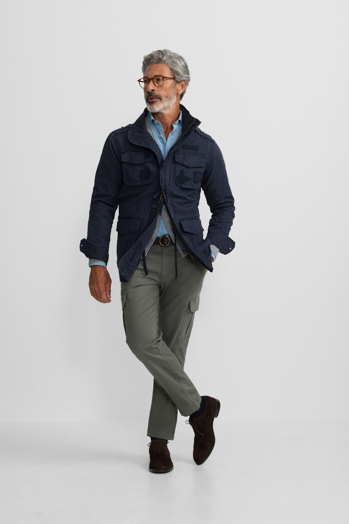 Silbon Casaco militar com manchas tingidas