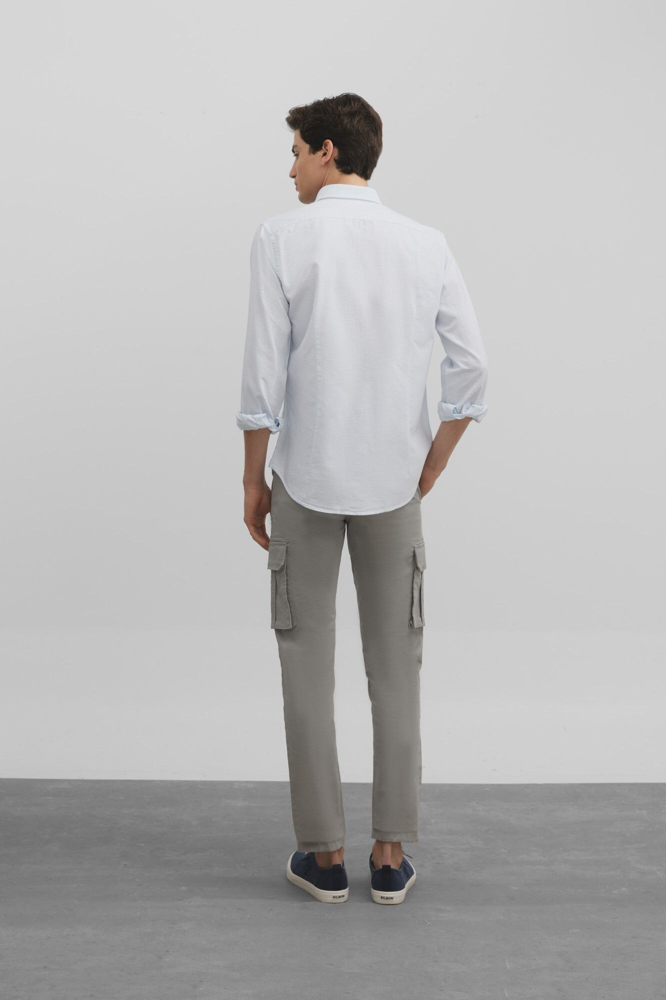 Silbon Camisa sport oxford raya horizontal Azul