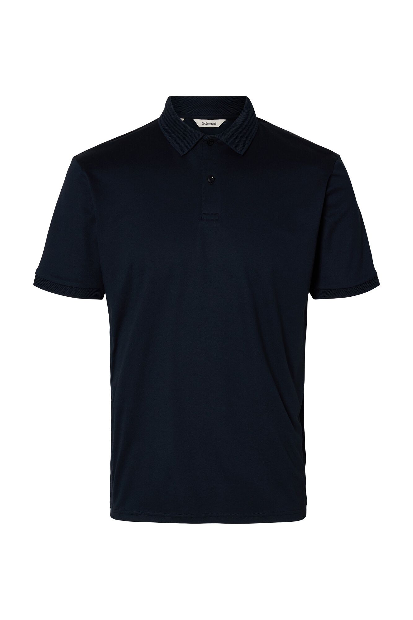 Selected Polo b&aacute;sico em piqu&eacute; Azul