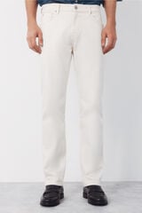 Cortefiel 5-pocket regular fit coloured trousers Ivory
