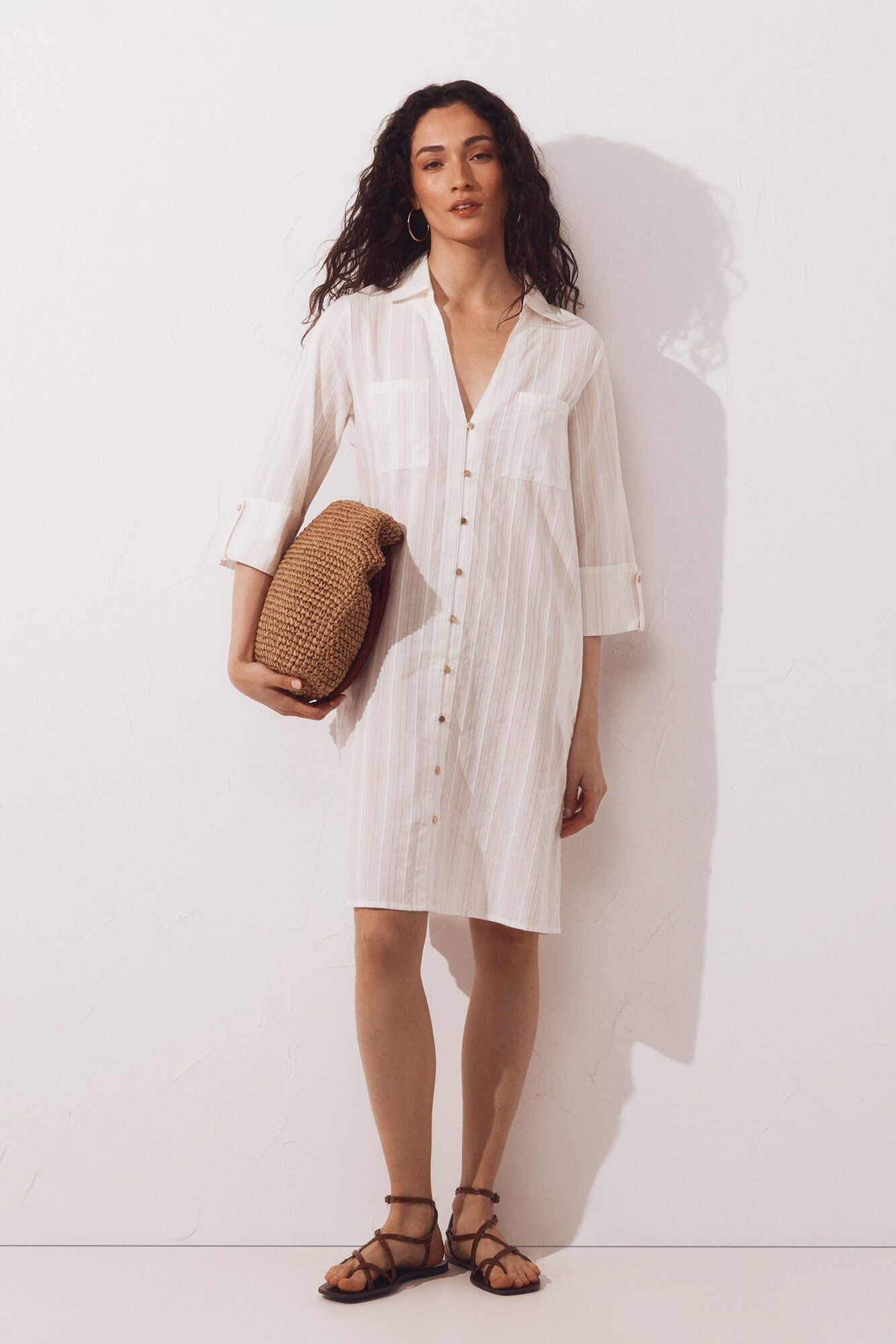 Cortefiel Caft&aacute;n camisero lurex
