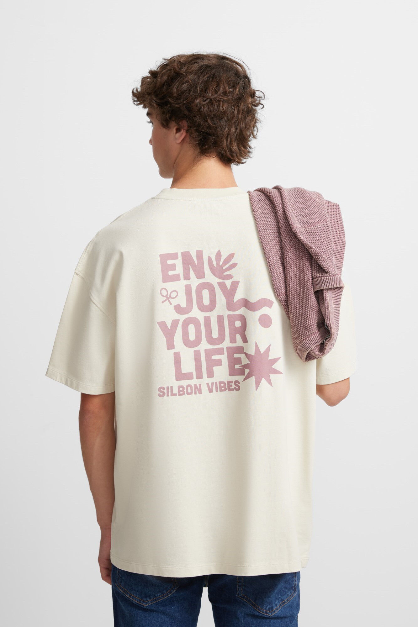 Silbon Camiseta special fit enjoy your life Beige