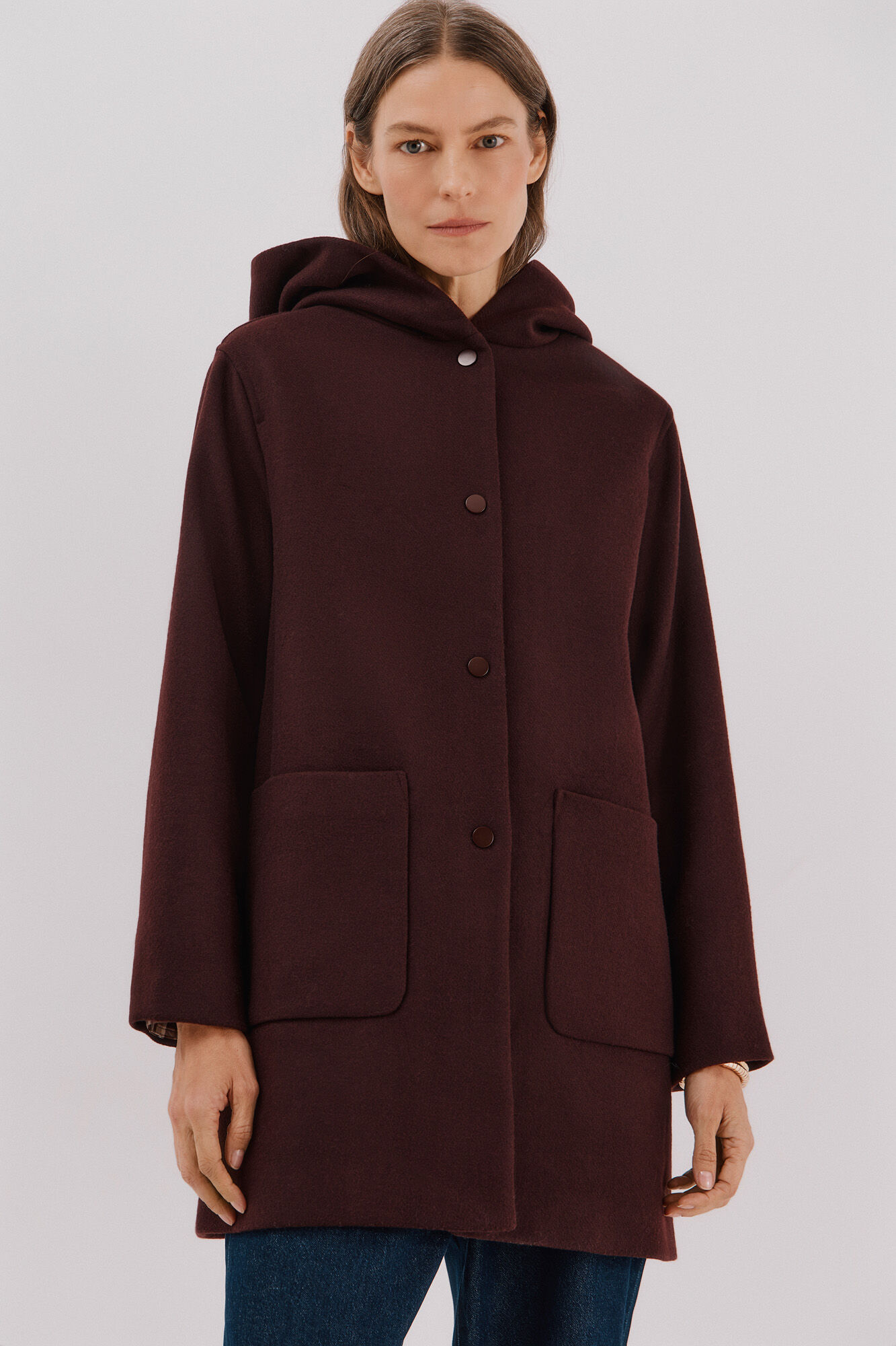 Cortefiel Hooded hood Maroon