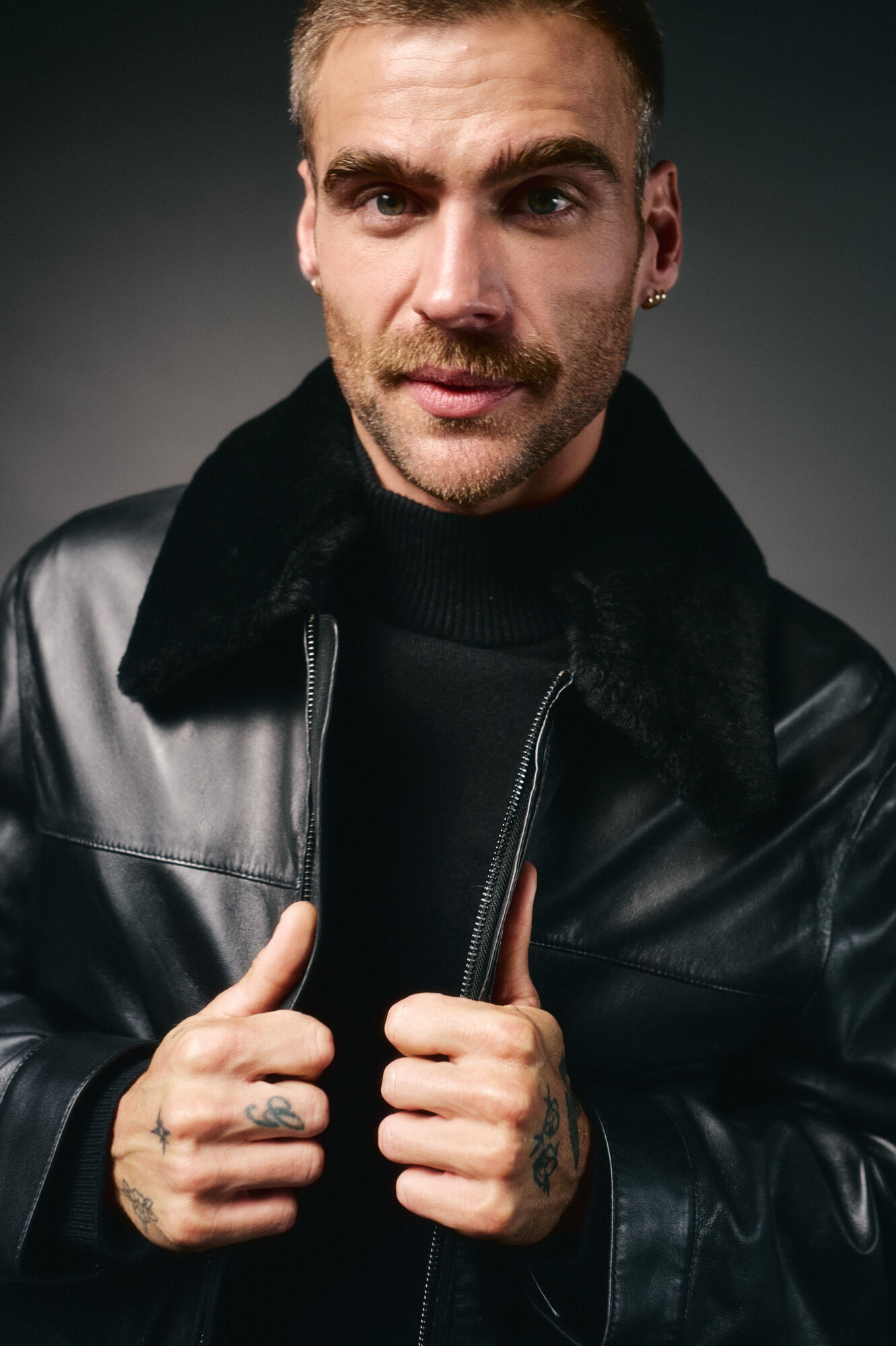 OOTO Cazadora piel cuello camisero