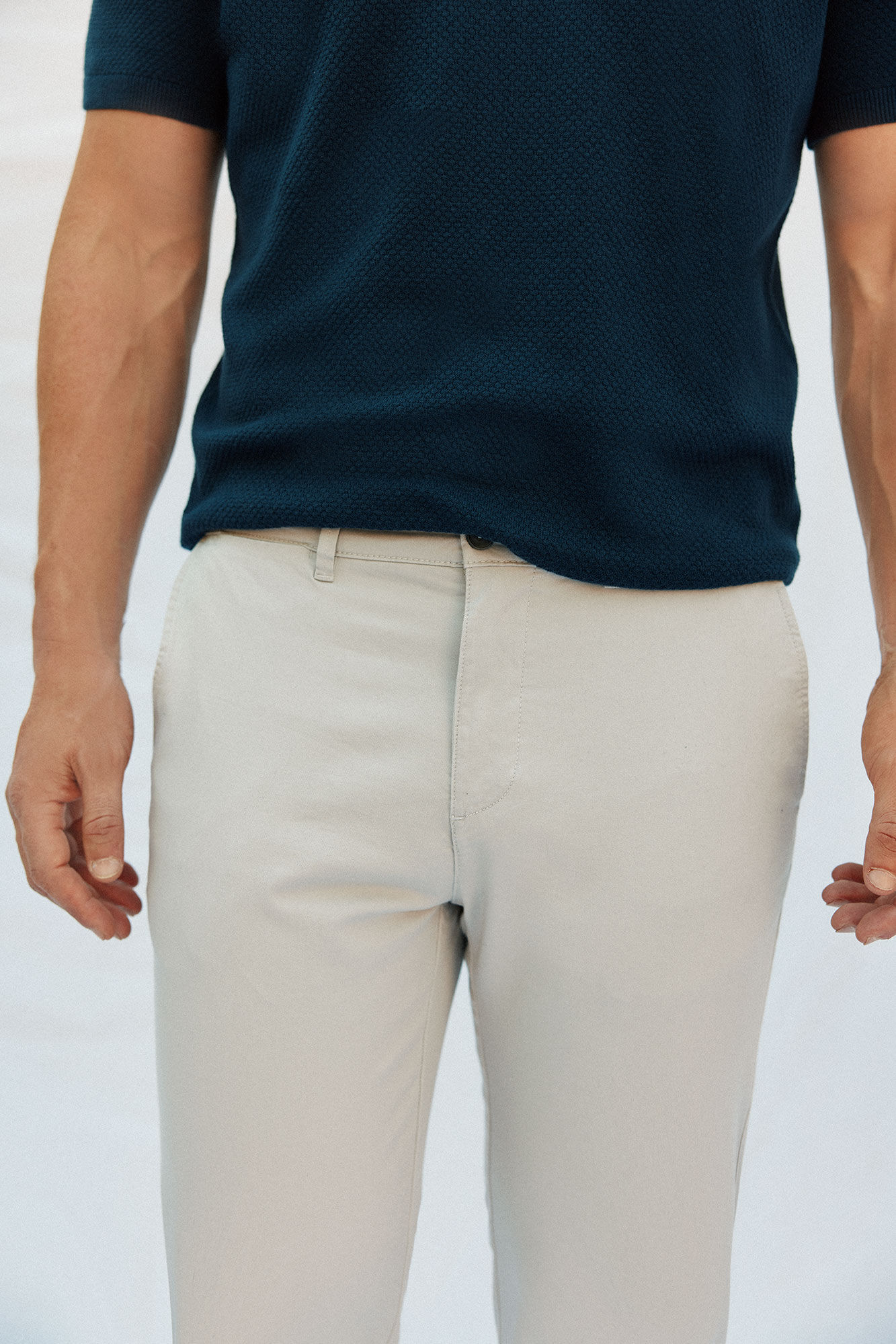Cortefiel Regular fit lightweight chinos Grey