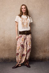 Slowlove Cal&ccedil;a folgada estampada Laranja