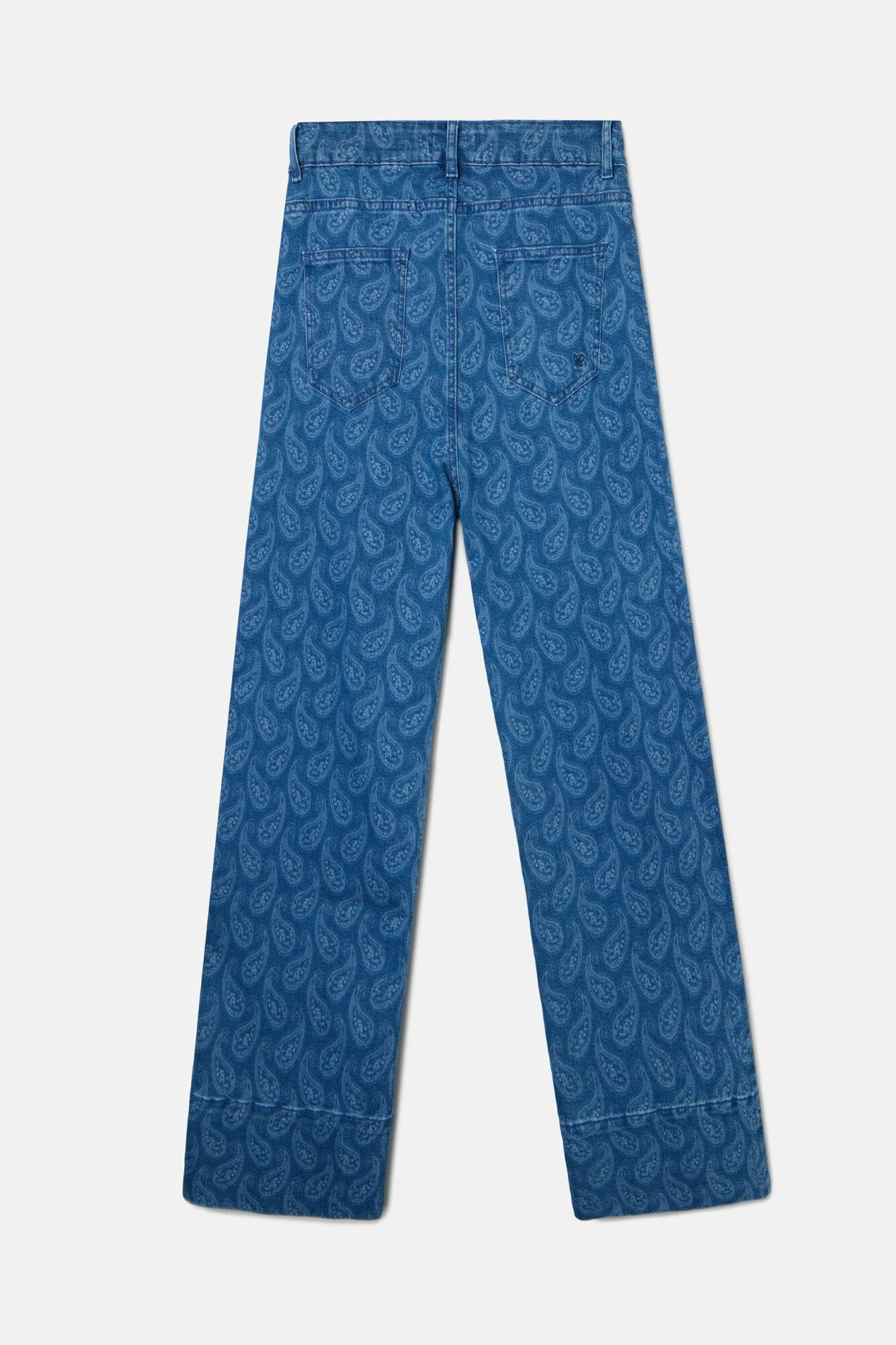 Silbon Cal&ccedil;a denim com estampado paisley Azul