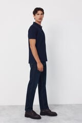 Cortefiel Polo b&aacute;sico de piqu&eacute; slim Azul