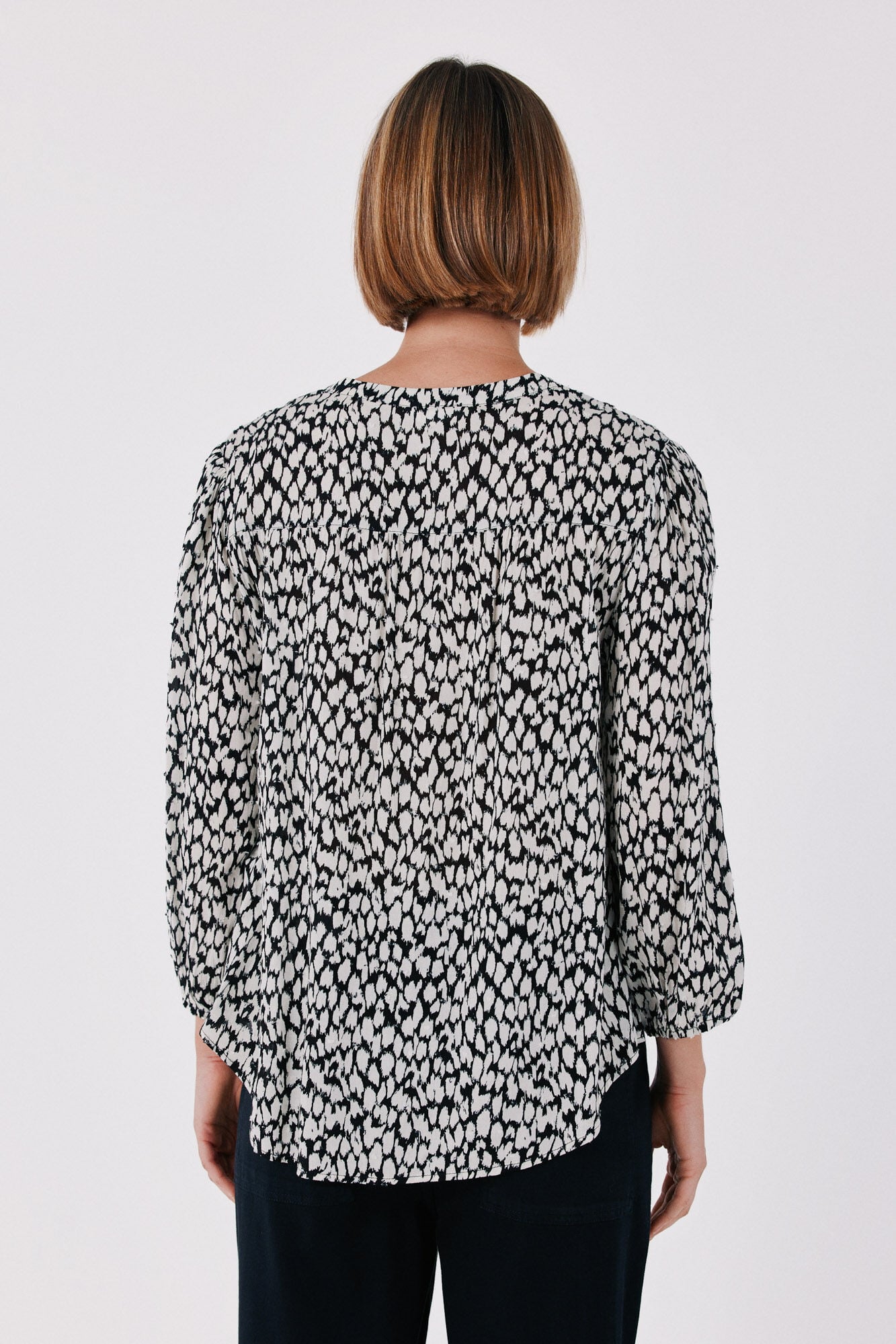 Cortefiel Blusa estampada fluida Castanho