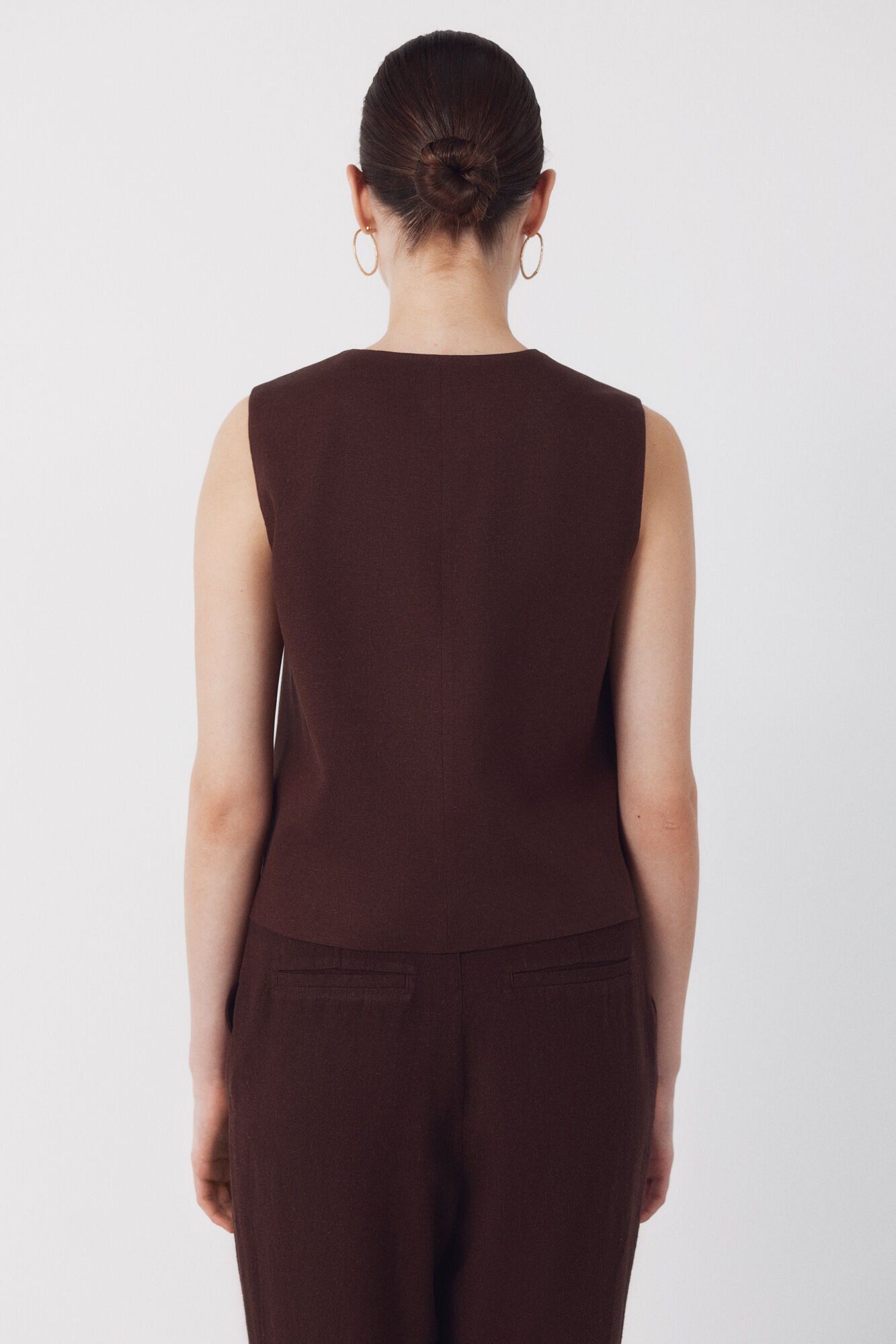 Cortefiel Tailored waistcoat Dark brown