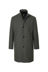 Selected Sobretudo de l&atilde; com gola chamin&eacute;   Cinzento