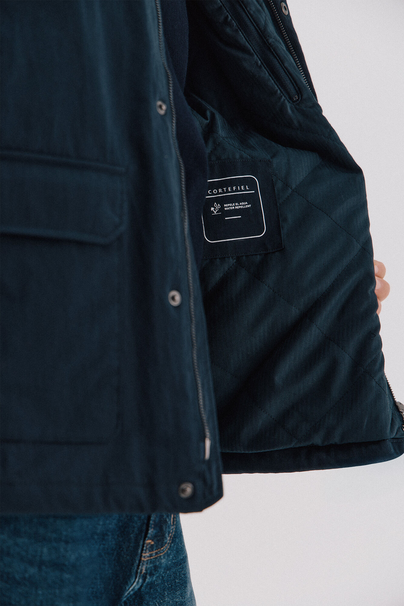 Cortefiel Jacket with combined neck Navy