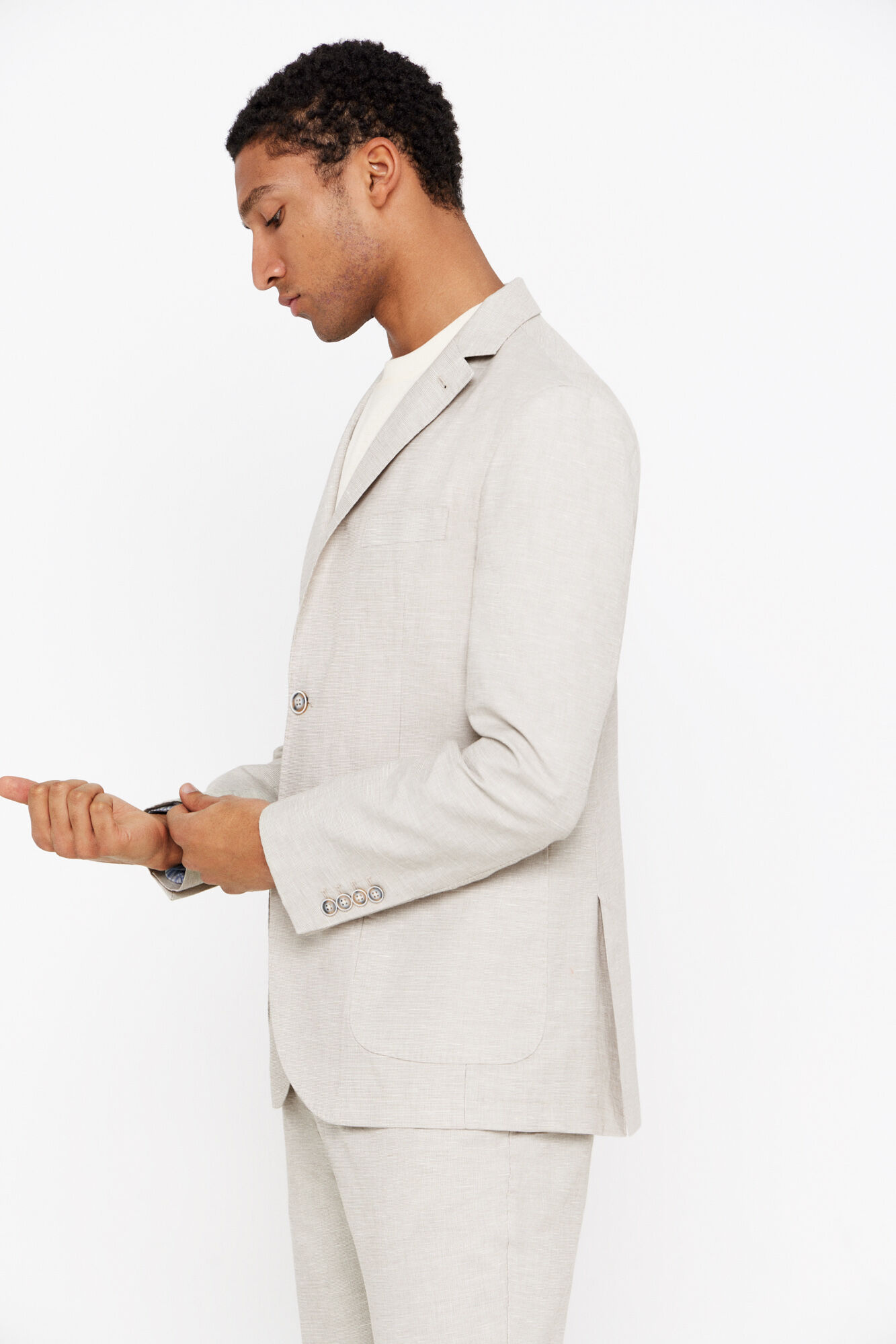 Cortefiel Blazer algod&atilde;o-linho slim fit Tostado