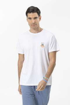 Cortefiel elPulpo T-shirt with Hawaii fill logo on the chest White