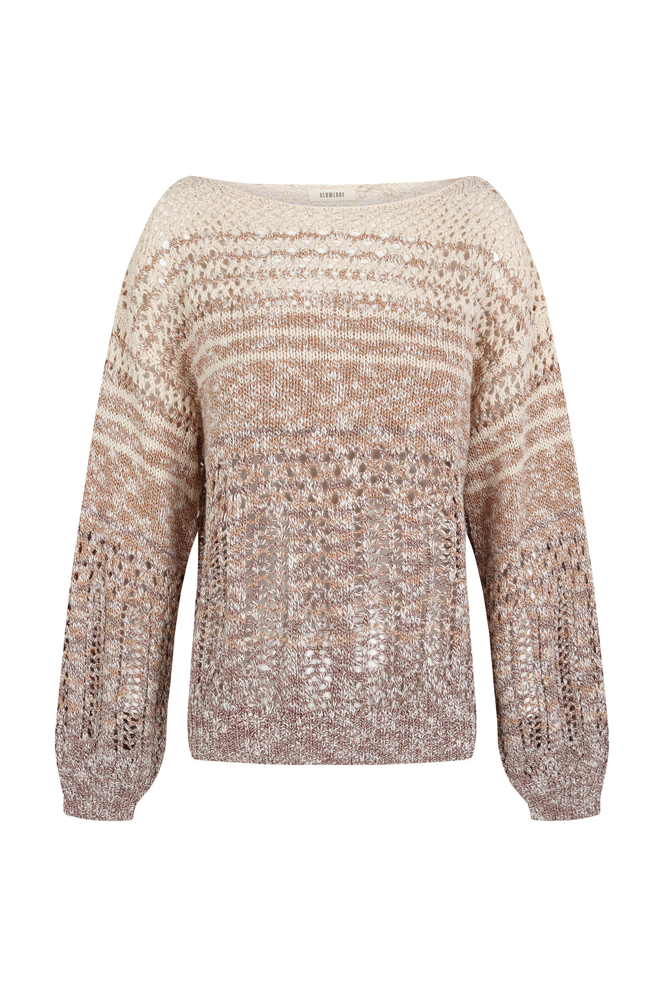 Slowlove Camisola de malha rendada Castanho