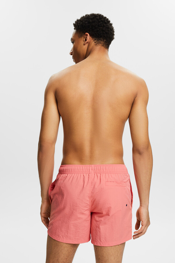 Cortefiel Plain colour Bermuda swim shorts with recycled materials Coral