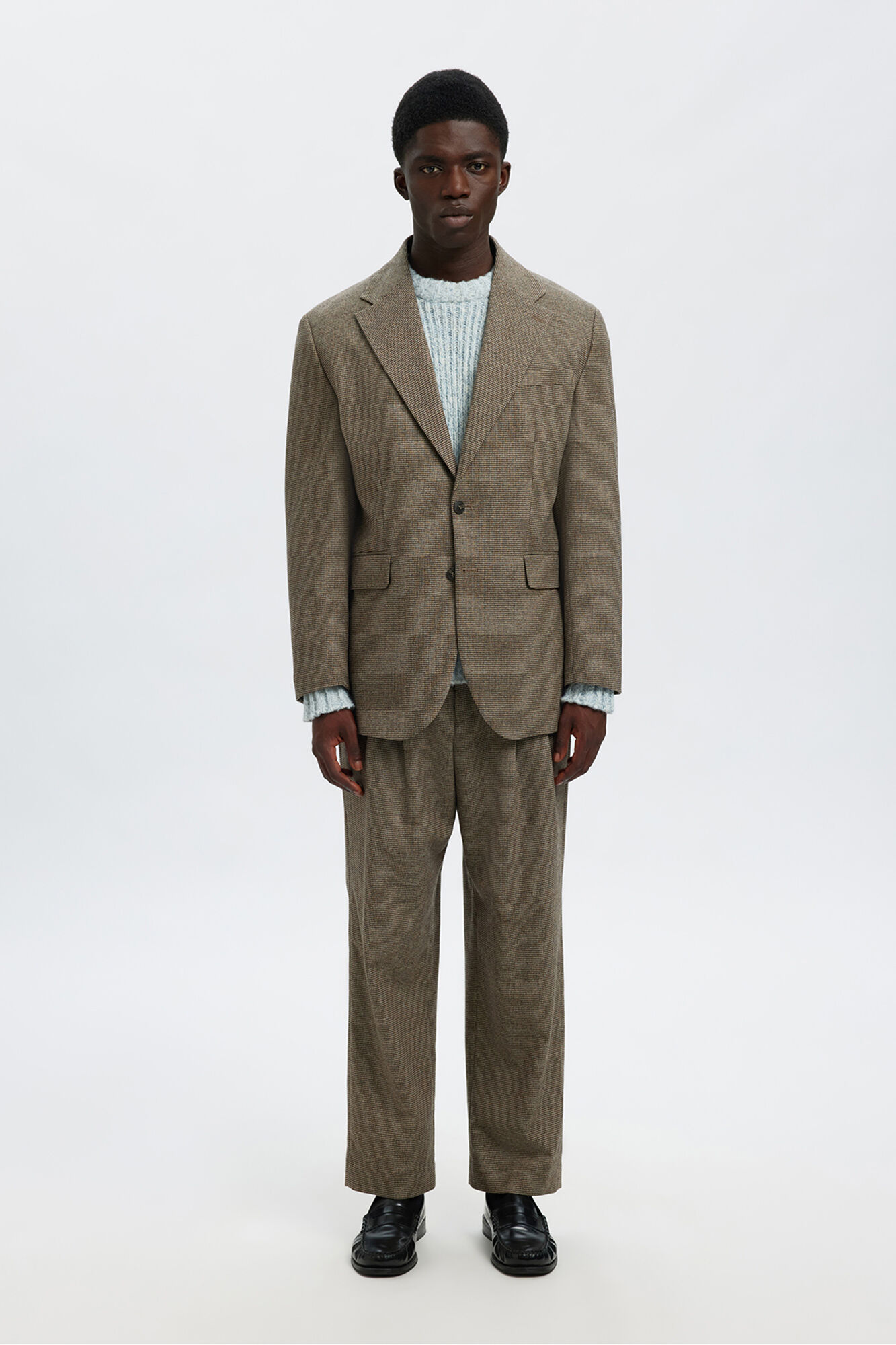 Selected Blazer de l&atilde; aos quadrados