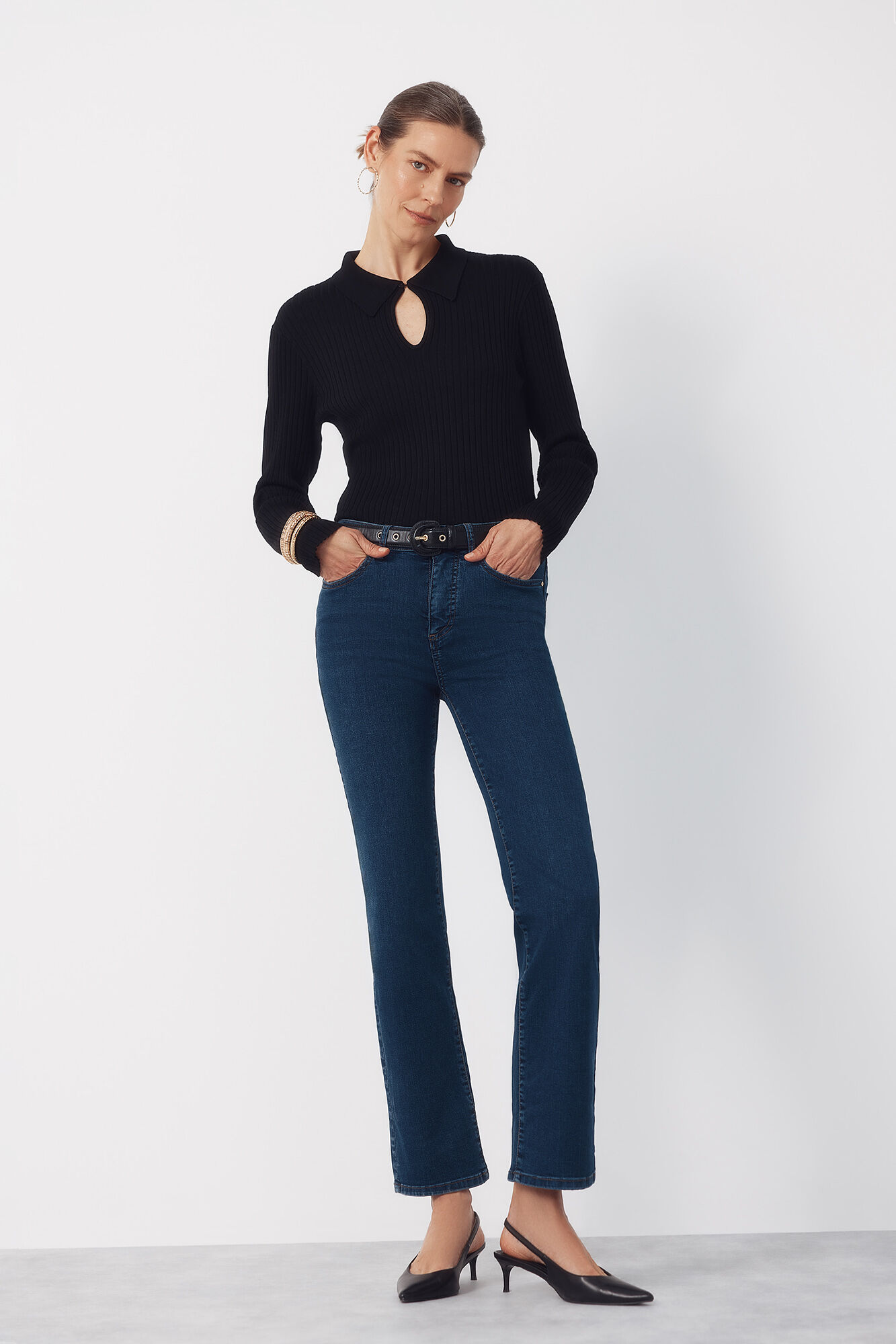 Cortefiel Jersey polo l&aacute;grima Negro