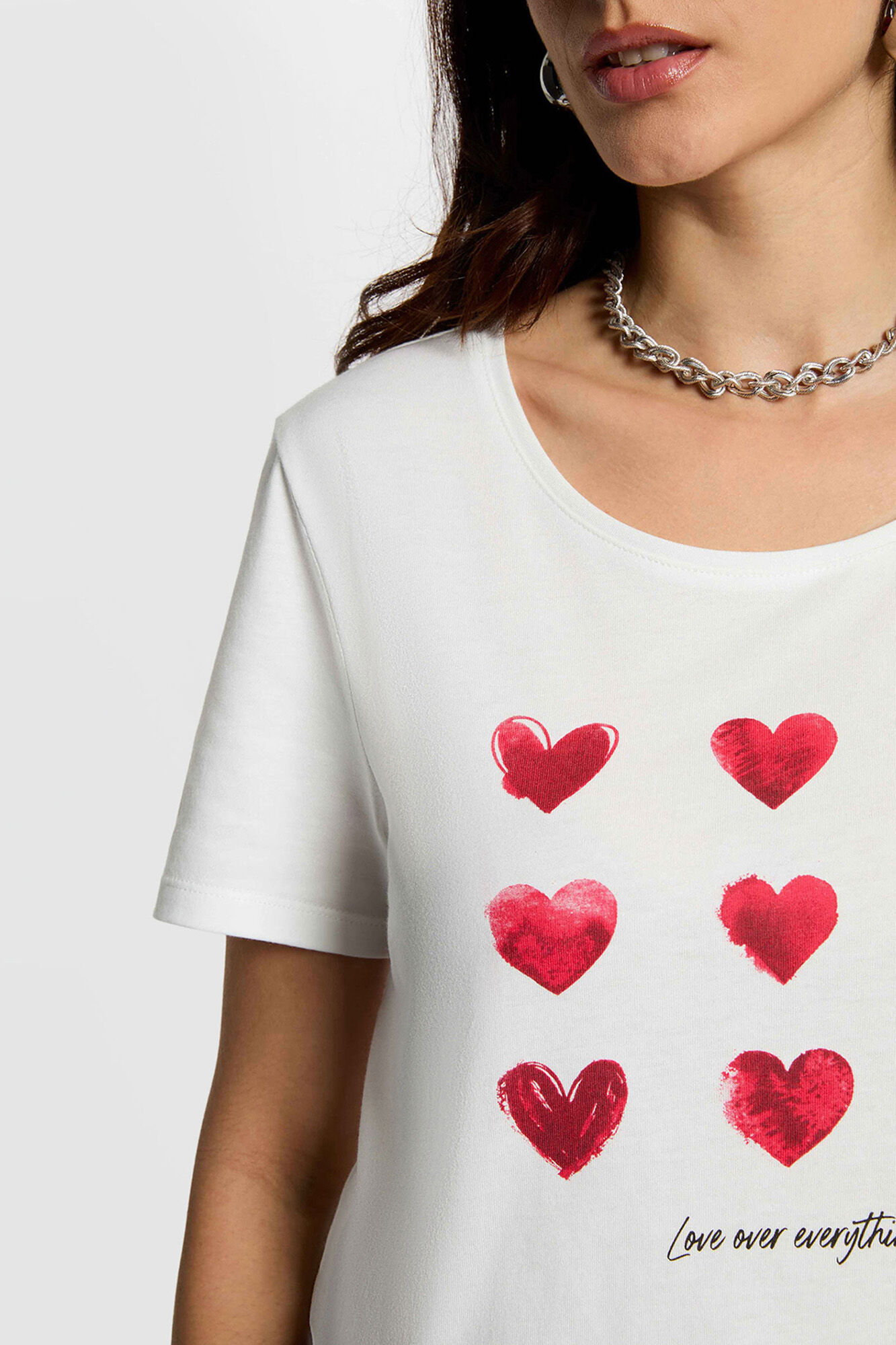 Morgan T-shirt gola em bico manga curta