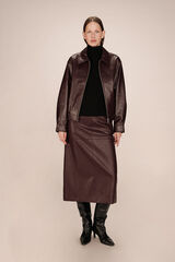 Grace & Mila Blus&atilde;o bomber oversized de couro marrom Granada