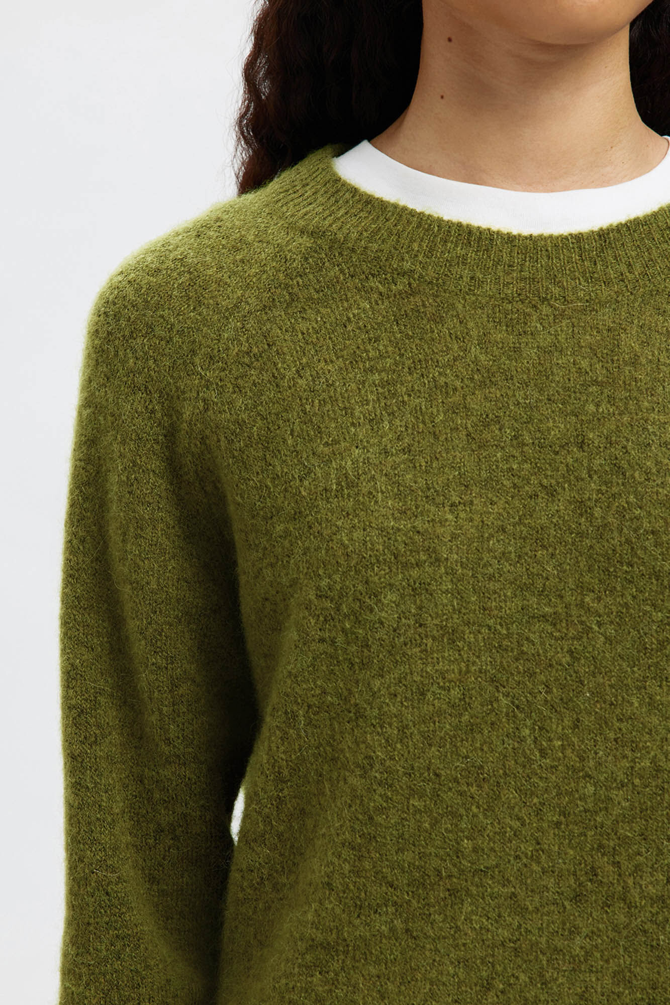 Selected Jersey lana y alpaca Verde