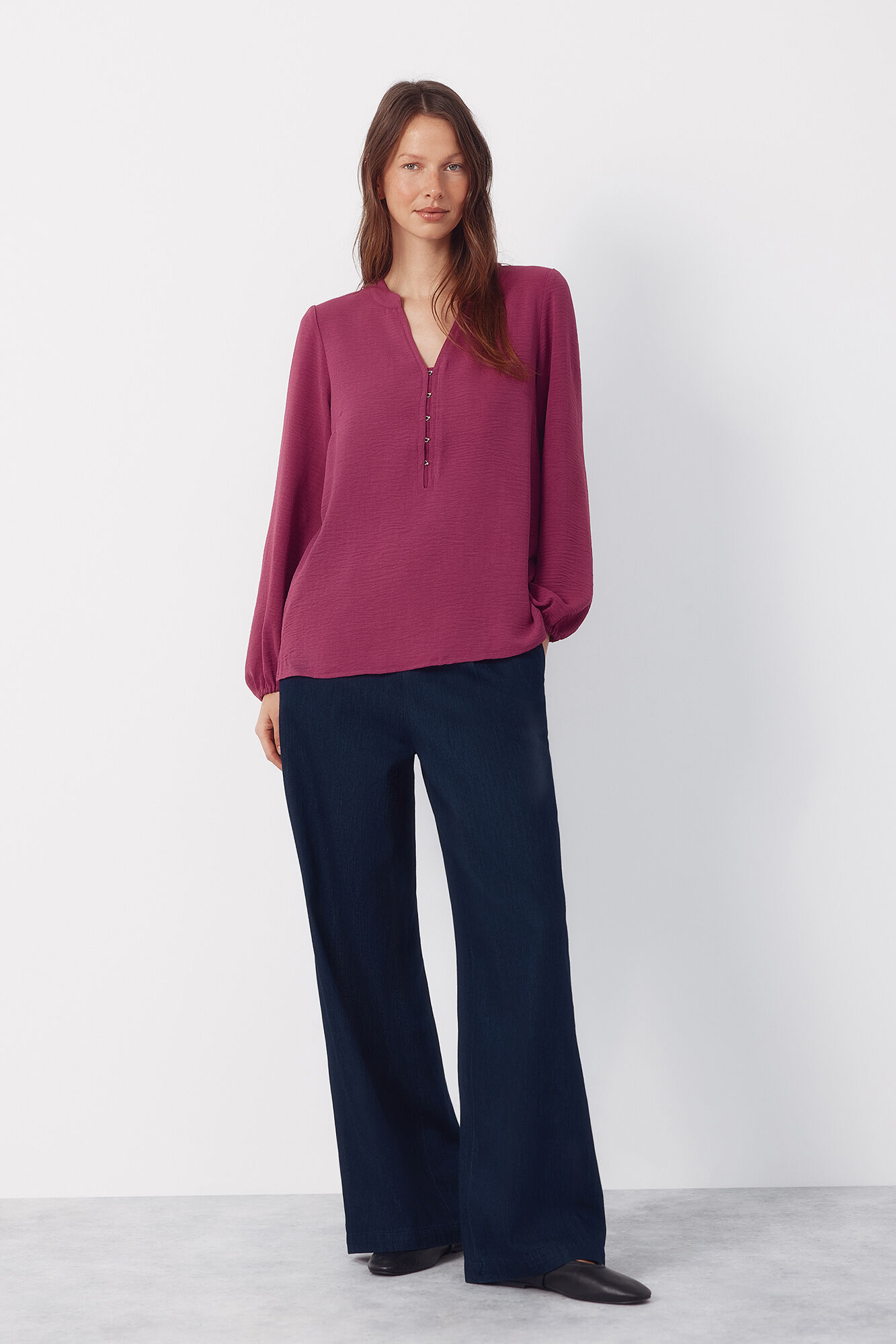 Cortefiel Mandarin blouse with buttons