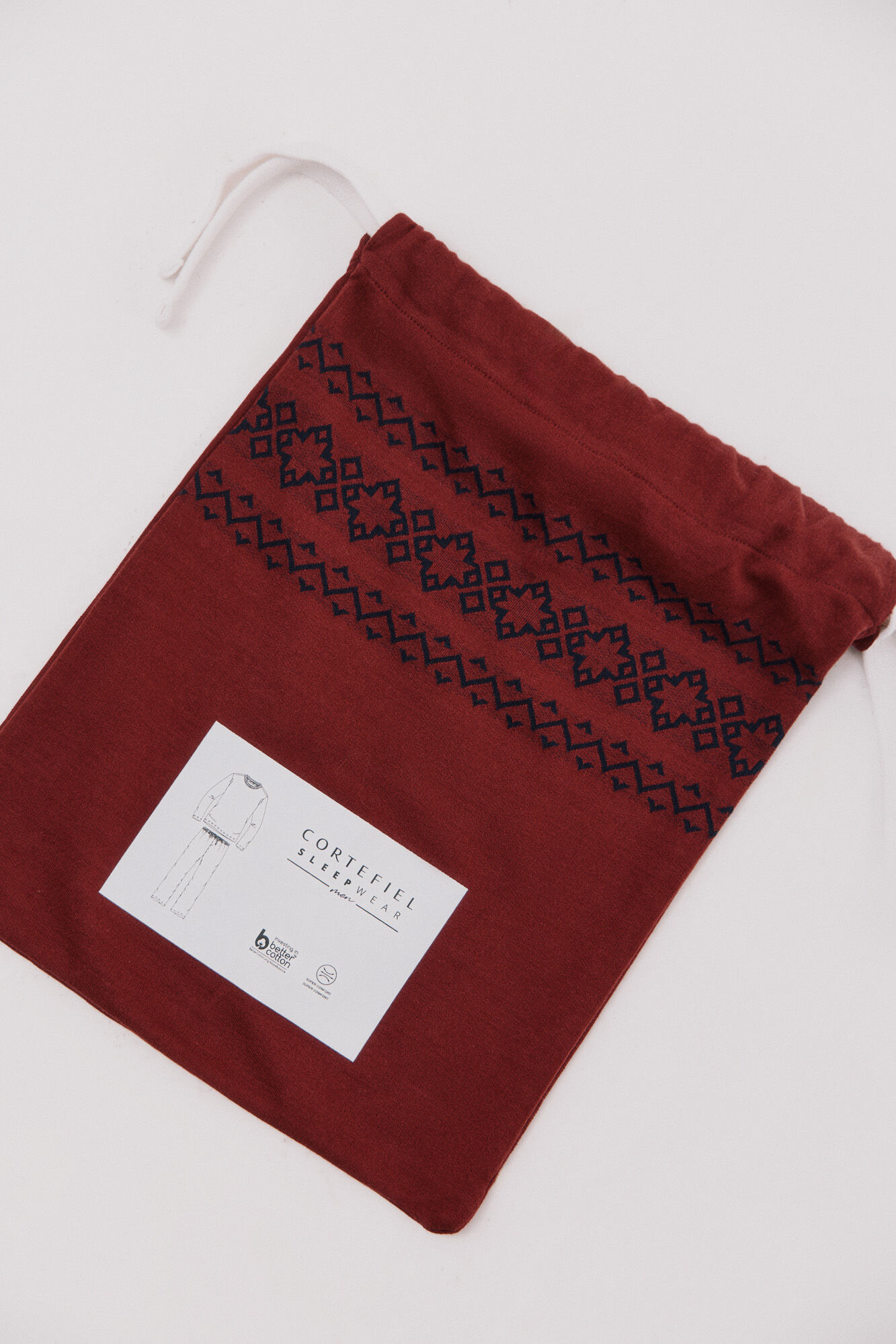 Cortefiel Set de pijama punto polar Granate