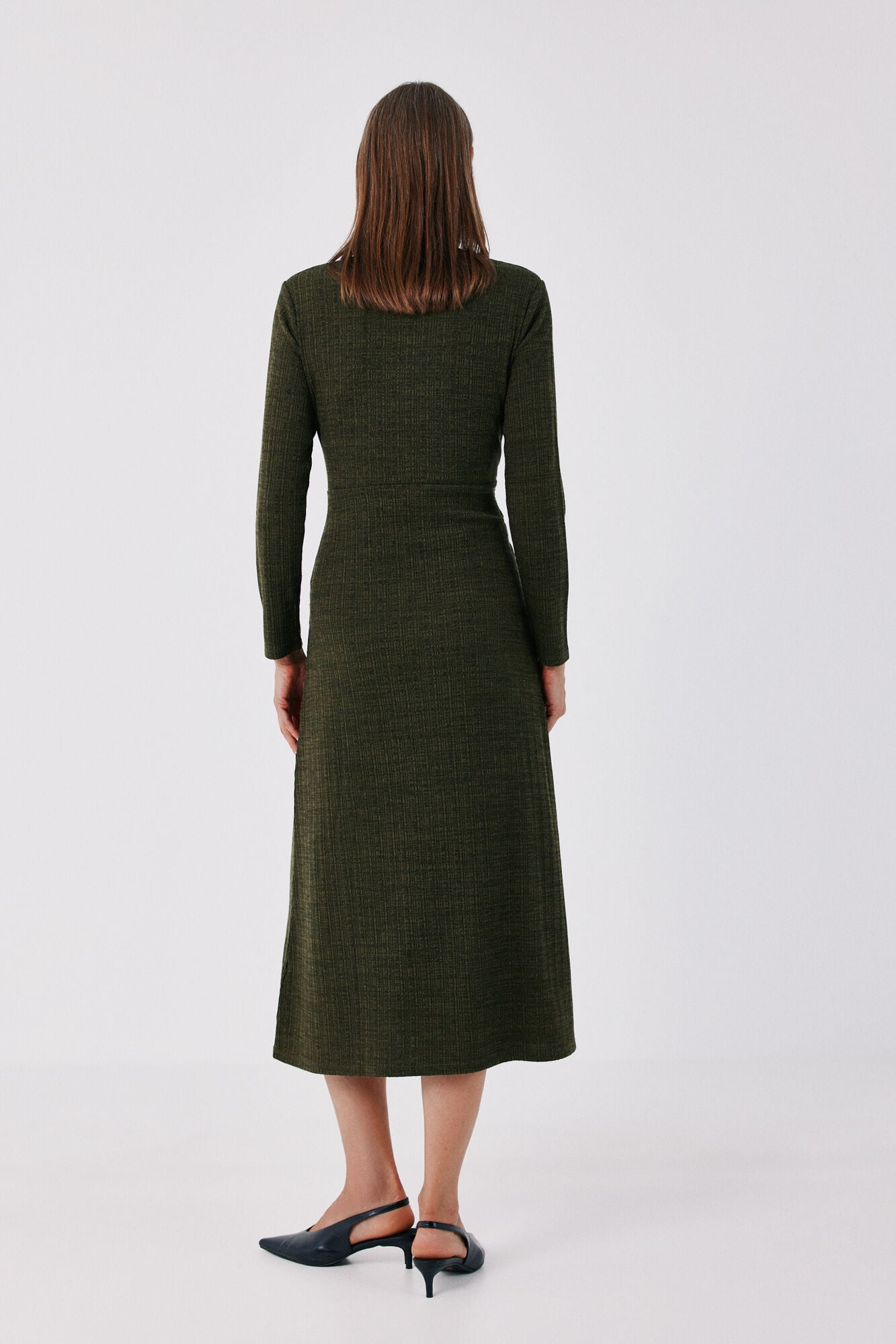 Cortefiel Knot waist dress Kaki