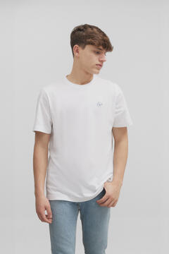 Cortefiel T-shirt círculo raquete  Branco