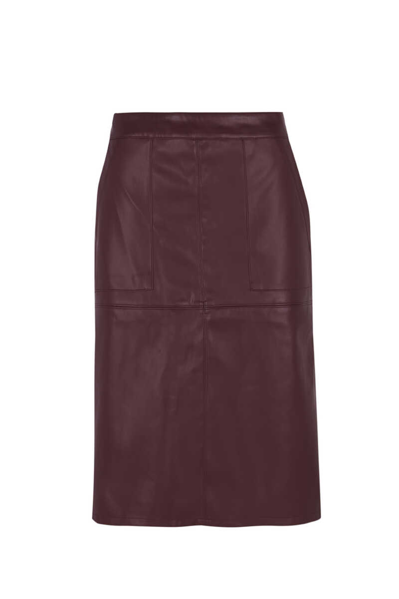 Cortefiel Faux leather skirt Maroon