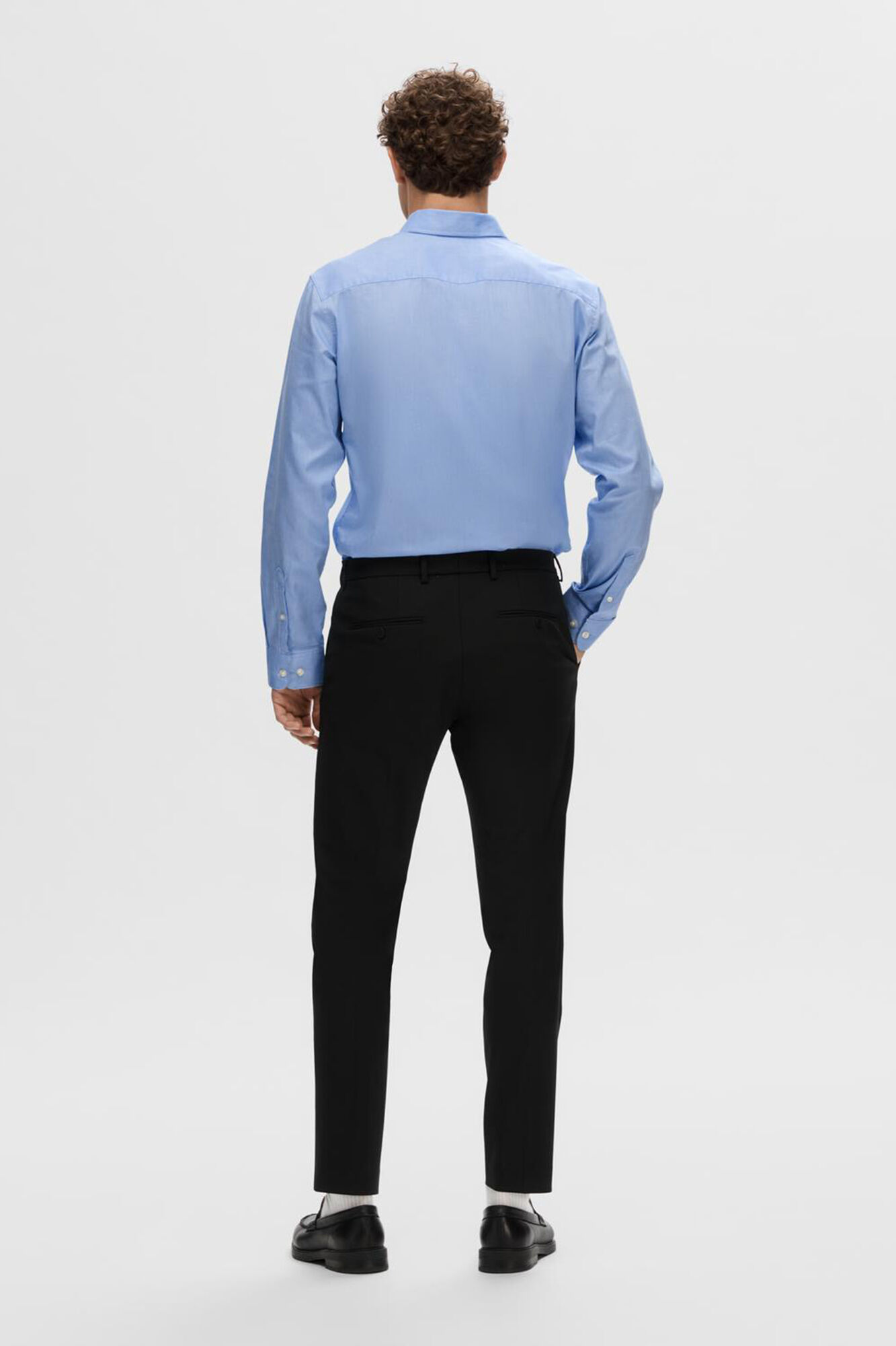 Selected Formal Slim Fit dress shirt made with organic cotton.  Blue