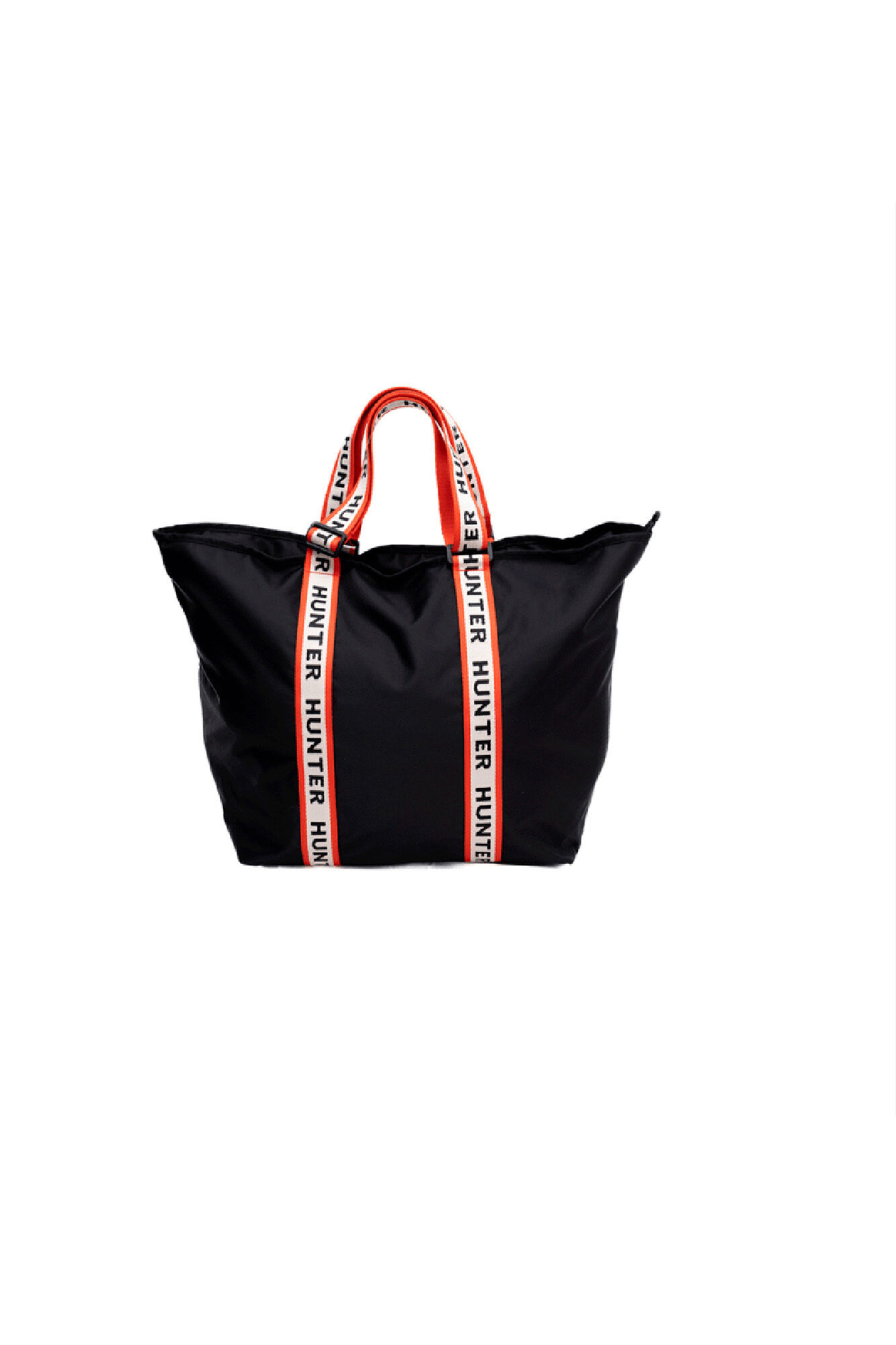 Hunter Mala tote Roberts com logo jacquard e tecido preto